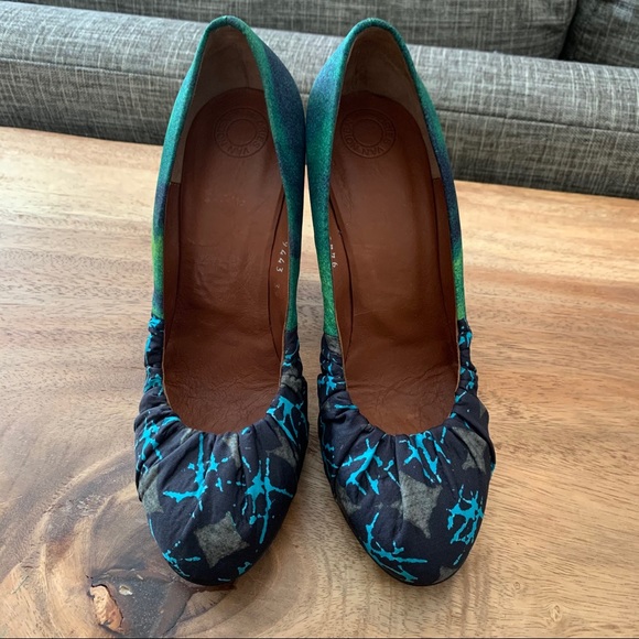 Dries Van Noten Silk Block Heels - Picture 2 of 9